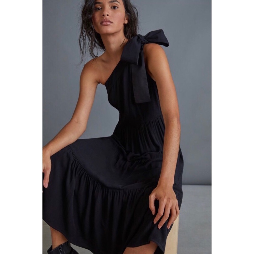 NWT ANTHROPOLOGIE PERSEPHONE MAXI DRESS IN BLACK